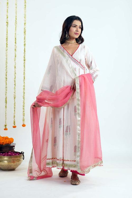 Pink Double Shaded Kotadoriya Dupatta