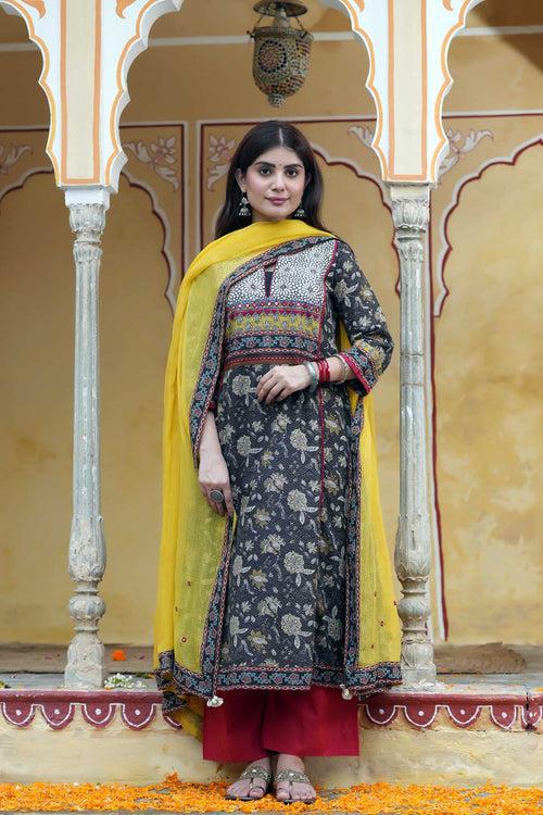 Mustard Yellow Kotadoriya Dupatta