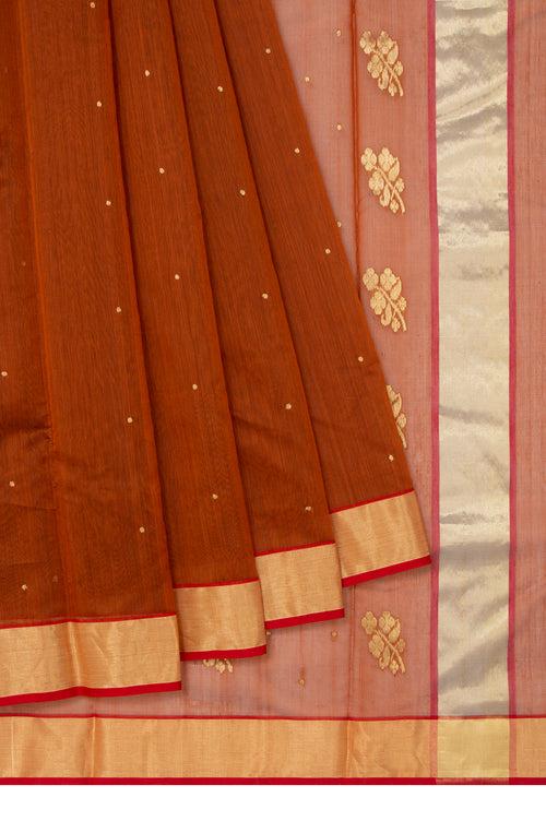 Mustard Chanderi Silk Cotton Saree