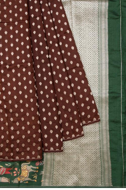 Brown Munga Silk Saree