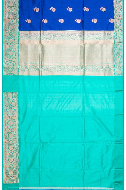 Peacock green Banaras Katan Saree