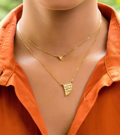 Tiger Claw + Triangle Layered | Necklace