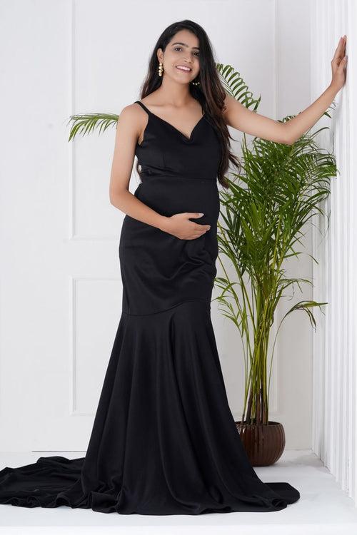 Black Trail Maternity Photoshoot Gown