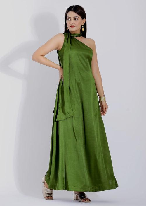 Green Evening Gown for Cocktail Party