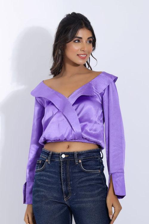 Off Shoulder Satin top