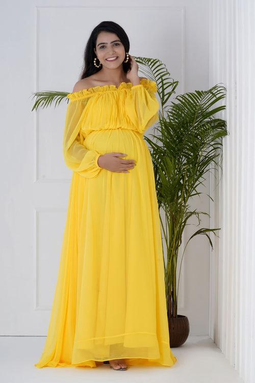 Yellow Maternity Elegance