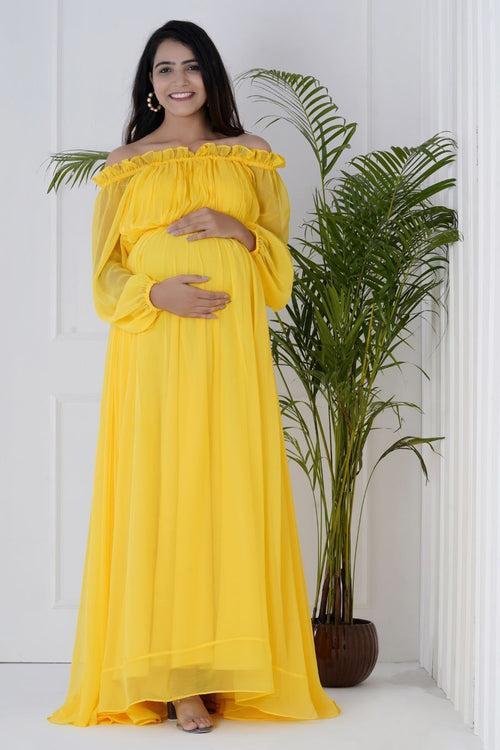 Yellow Maternity Elegance