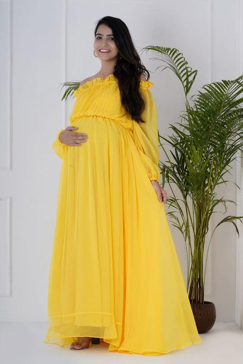 Yellow Maternity Elegance