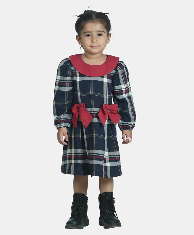 NAVY SCOTTISH PLAID DRESS