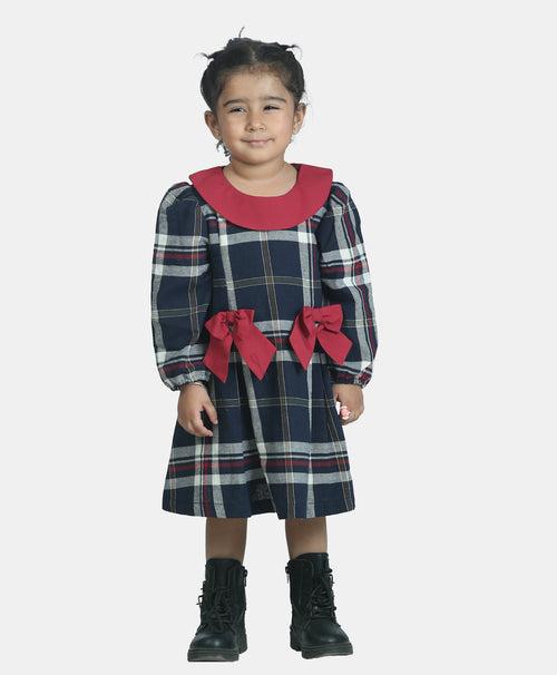 NAVY SCOTTISH PLAID DRESS