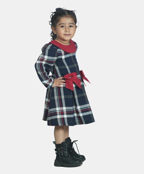 NAVY SCOTTISH PLAID DRESS