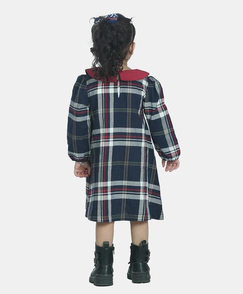 NAVY SCOTTISH PLAID DRESS