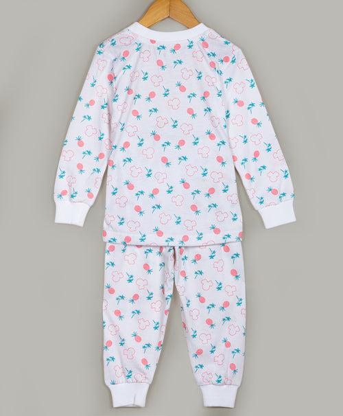 PINEAPPLE AND CARTOON PRINT JERSEY SLEEP SET