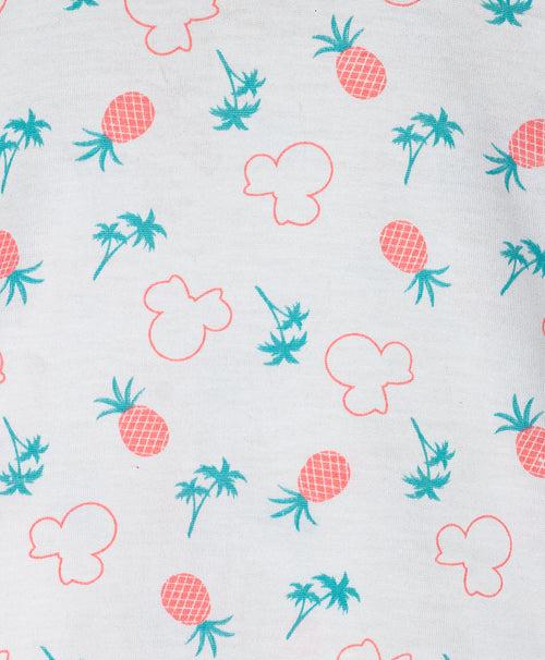 PINEAPPLE AND CARTOON PRINT JERSEY SLEEP SET