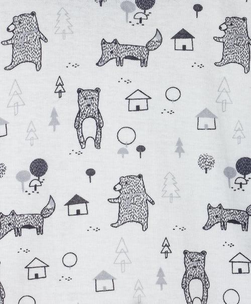 ALL OVER FOX AND BEAR PRINT JERSEY SLEEP SET