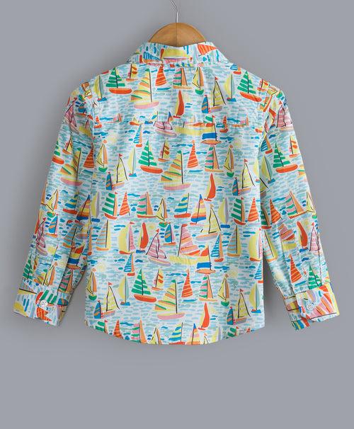 SAILOR BOAT PRINT FULL SLEEVES SHIRT