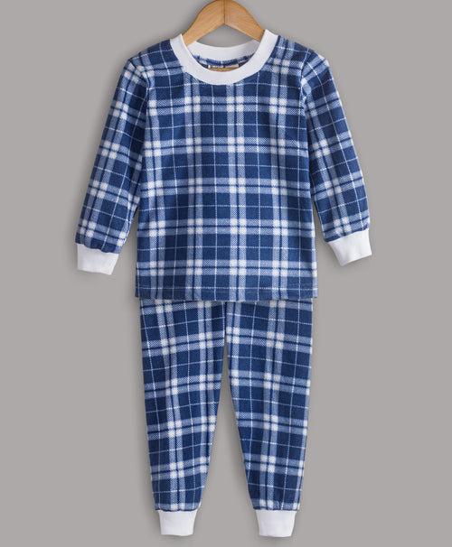 NAVY CHECK POLAR FLEECE TRACKSUIT we