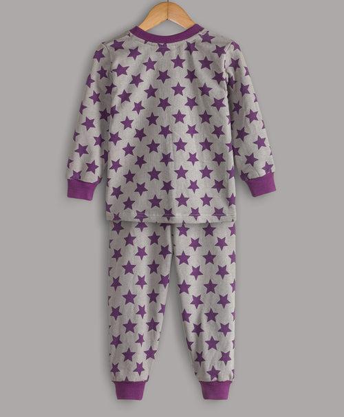 GREY PURPLE ALL OVER STAR PRINT TRACKSUIT