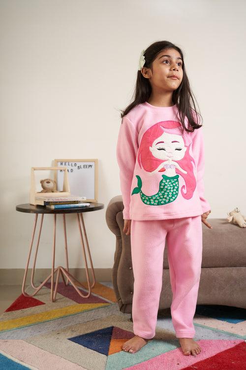 Mermaid patchwork fleece set