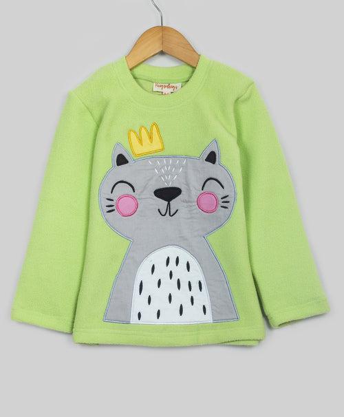 Cat patch work fleece set