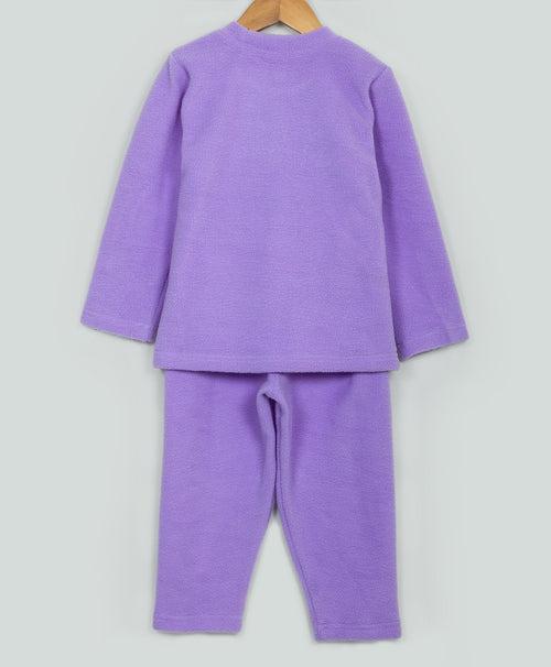 lilac llama patchwork fleece set