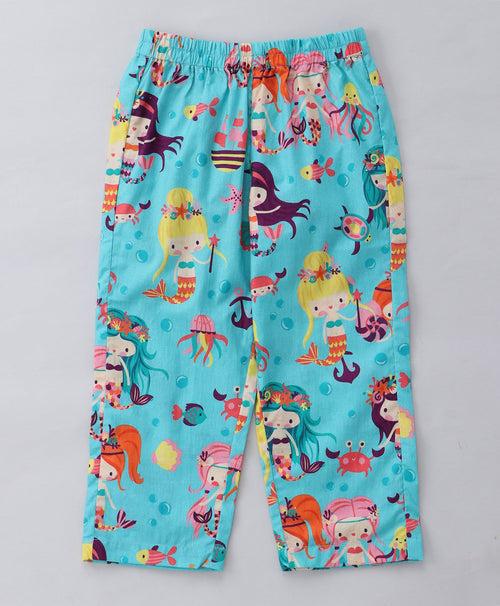 Mermaid and shells print nightsuit