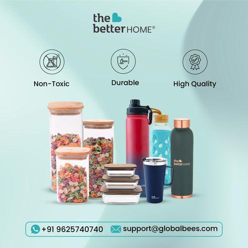 The Better Home Bliss Series Insulated Water Bottle 500ml with Cork Cap Water Bottle for Office Steel Water Bottles for Kids | Hot & Cold Water Bottle | Aesthetic Water Bottle (Triangular Print)