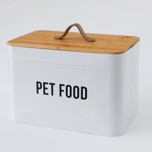 The Better Home 10L Pet Food Storage | Galvanized Metal Container | Bamboo Lid | Safe Pet Organization For Dog & Cat Food Storage