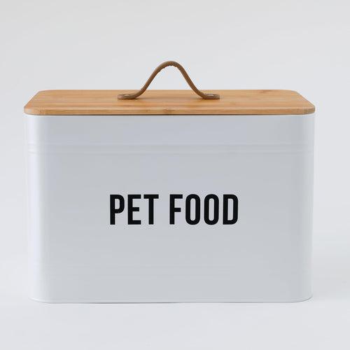 The Better Home 10L Pet Food Storage | Galvanized Metal Container | Bamboo Lid | Safe Pet Organization For Dog & Cat Food Storage