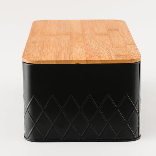 The Better Home Bread Box for Storage with Bamboo Cutting Board Lid Food Container Bread Storage Box with Lid Kitchen Accessories Bread Bin for Dinning Table Storage (Rectangular)