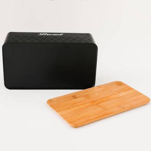 The Better Home Bread Box for Storage with Bamboo Cutting Board Lid Food Container Bread Storage Box with Lid Kitchen Accessories Bread Bin for Dinning Table Storage (Rectangular)