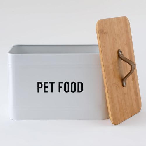 The Better Home 10L Pet Food Storage | Galvanized Metal Container | Bamboo Lid | Safe Pet Organization For Dog & Cat Food Storage