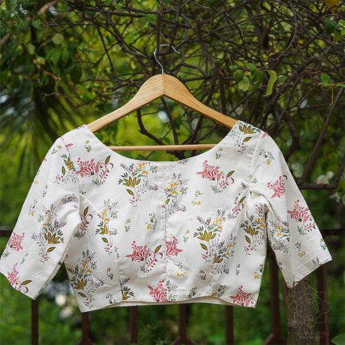 White Flora Cotton Blouse