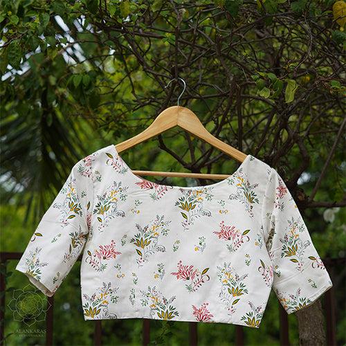 White Flora Cotton Blouse