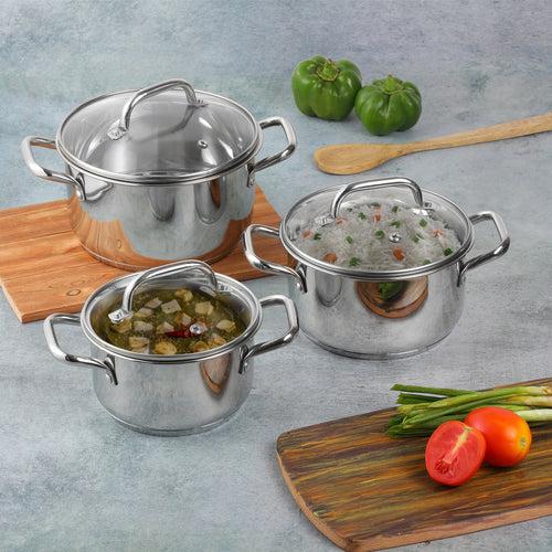 Vinod Stainless Steel Mainz Saucepot Set - (Induction Friendly)