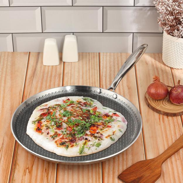 Vinod Platinum Triply Stainless Steel SAS Pro Dosa Tawa  (Induction  Friendly)