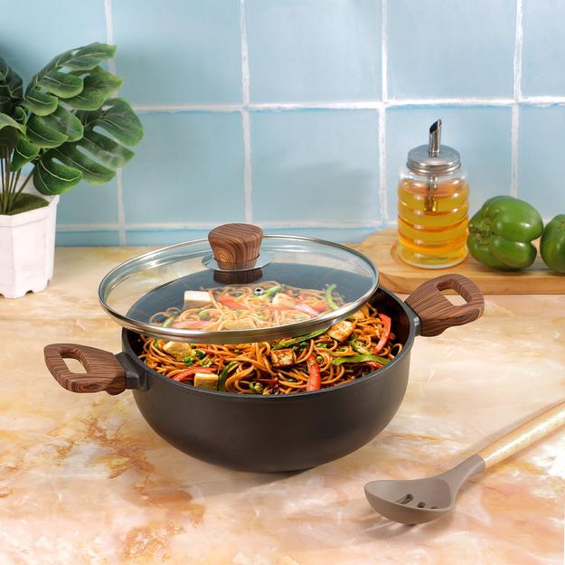 Zest Plus Kadai with Lid - Aluminum Die Cast (Induction Friendly)