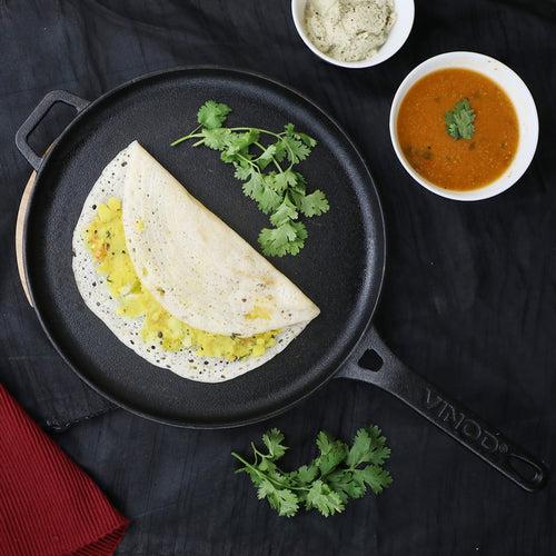 Vinod Legacy Pre - Seasoned Cast Iron Dosa Tawa - 28 cm