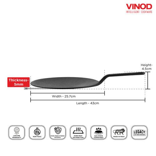 Vinod Legacy Pre-Seasoned  Cast Iron Roti Tawa - 26 cm (Induction Friendly)