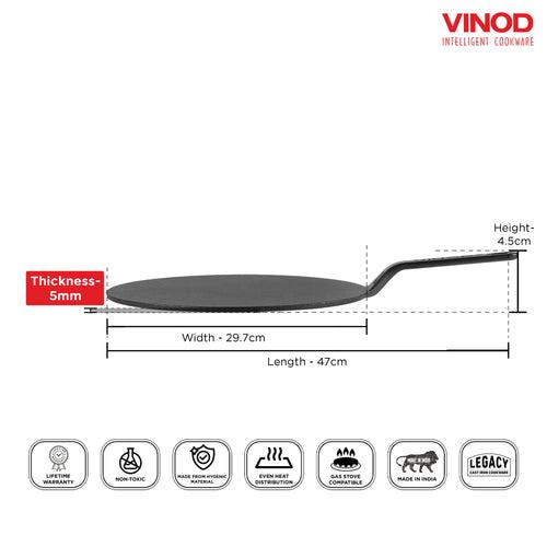 Vinod Legacy Pre-Seasoned Cast Iron Flat Multi Tawa - 30 cm