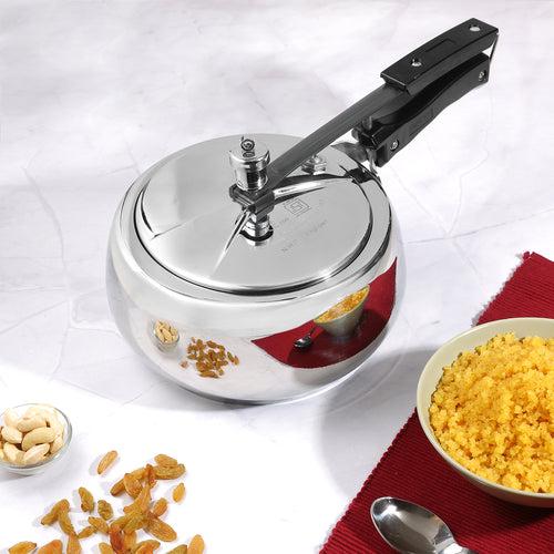 Vinod Europa Stainless Steel Handi Shape Inner Lid Pressure Cooker (Induction - Friendly)