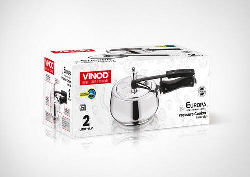 Vinod Europa Stainless Steel Handi Shape Inner Lid Pressure Cooker (Induction - Friendly)