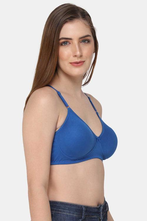 Medium Coverage Non-Wired Non-Padded Intimacy Saree Bra - Blue -  INT29