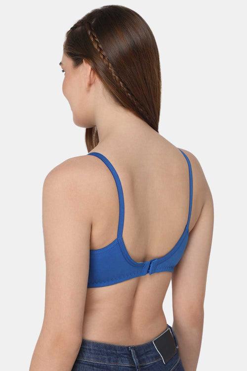 Medium Coverage Non-Wired Non-Padded Intimacy Saree Bra - Blue -  INT29