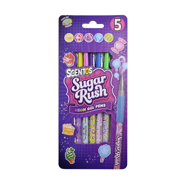 Sugar Rush Scented Neon Gel Pens, Pack Of 5