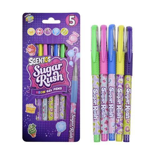 Sugar Rush Scented Neon Gel Pens, Pack Of 5