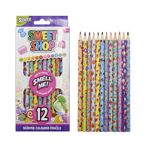 Scentos Sweet Shop Scented Colour Pencils, Pack Of 12