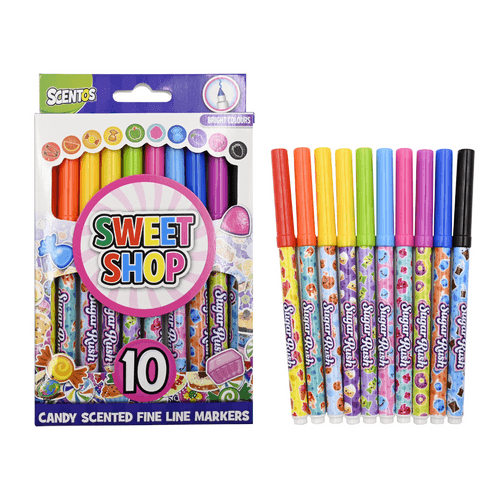 Scentos Sweet Shop Fine Line Markers, Pack Of 10