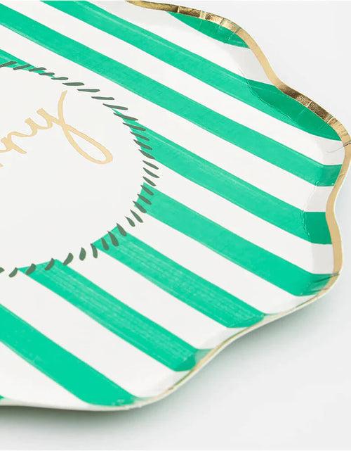 Christmas Striped Side Plates (x 8)