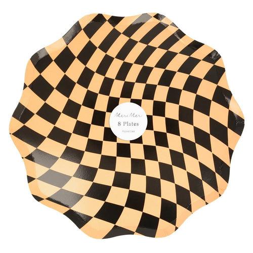 Halloween Checker Dinner Plates (x 8)